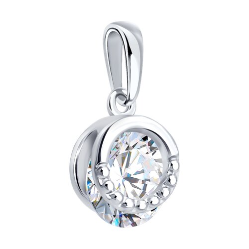 Подвеска из серебра с камнями Фианит