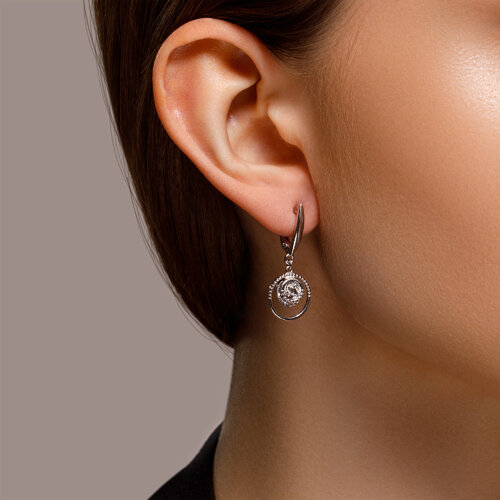 Cercei Suspendați din argint  cu pietre Cubic Zirconia Incolor