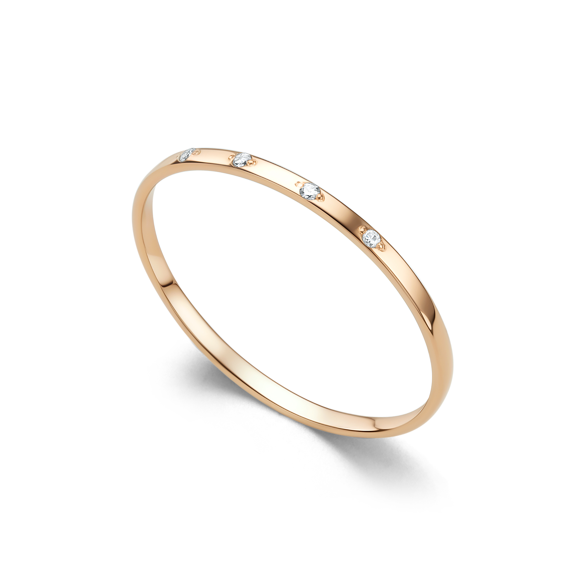 Кольцо из красного золота с камнями Бриллиант