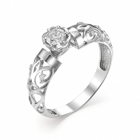 Inel din aur alb cu pietre Diamant