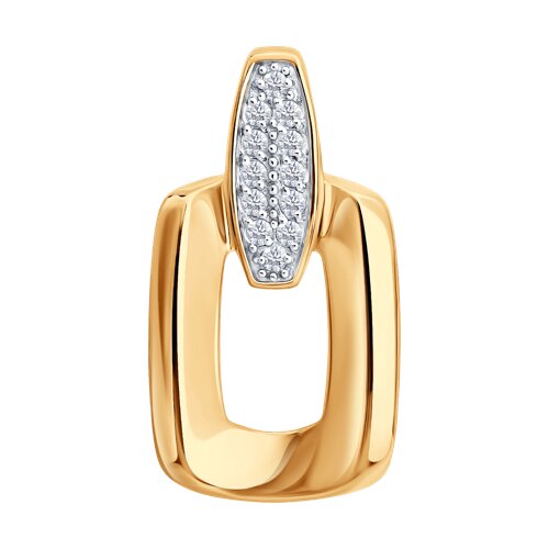 Подвеска из красного золота с камнями Фианит