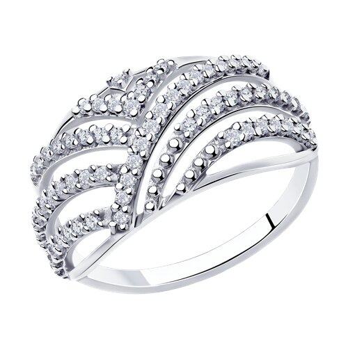 Кольцо из серебра с камнями Фианит