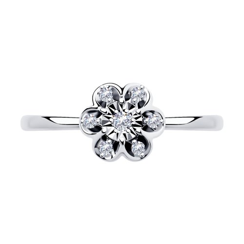 Inel din aur alb cu pietre Diamant