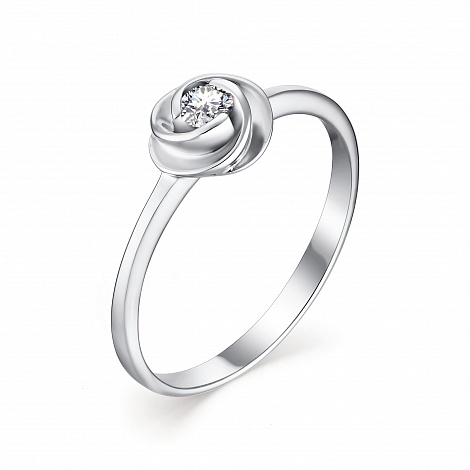 Inel din aur alb cu pietre Diamant
