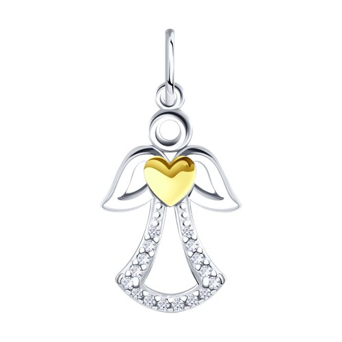 Подвеска из серебра с камнями Фианит