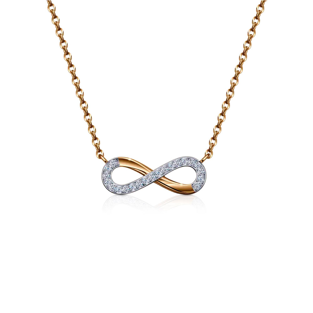 Colier din aur roșu cu Cubic Zirconia Incolor