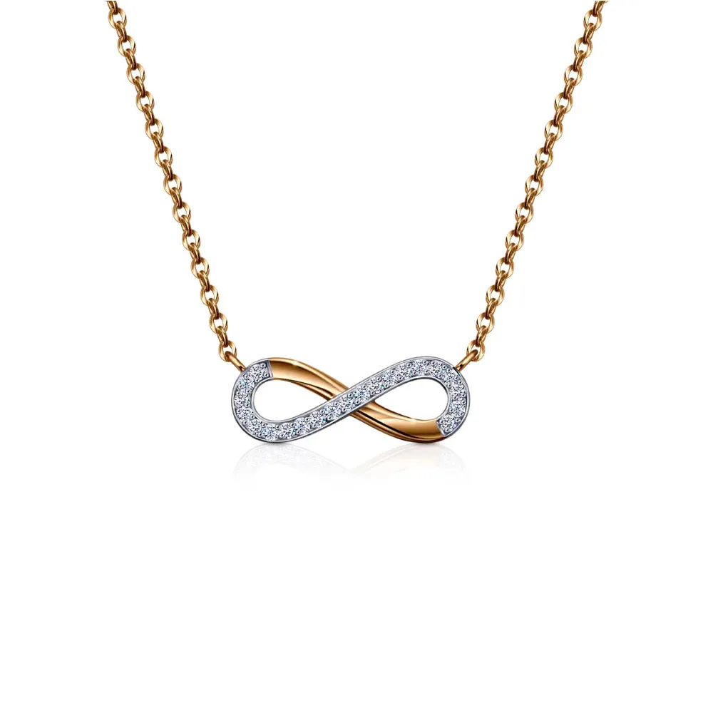 Colier din aur roșu cu Cubic Zirconia Incolor