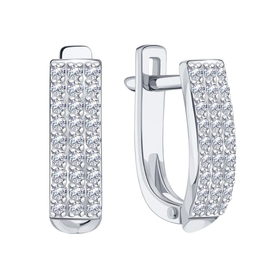 Cercei din aur alb cu Diamant