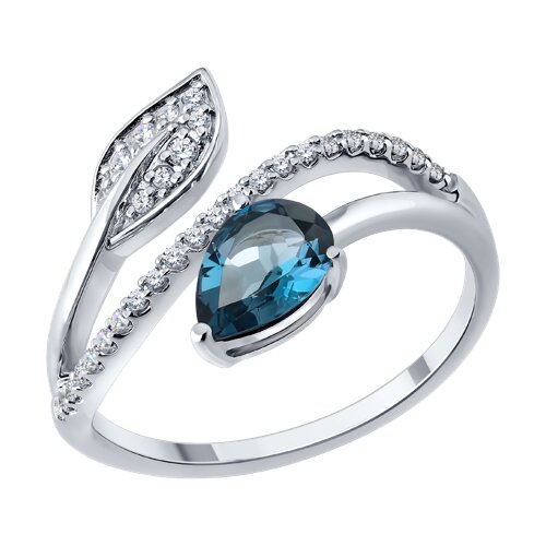 Inel din aur alb cu pietre Diamant, Topaz London