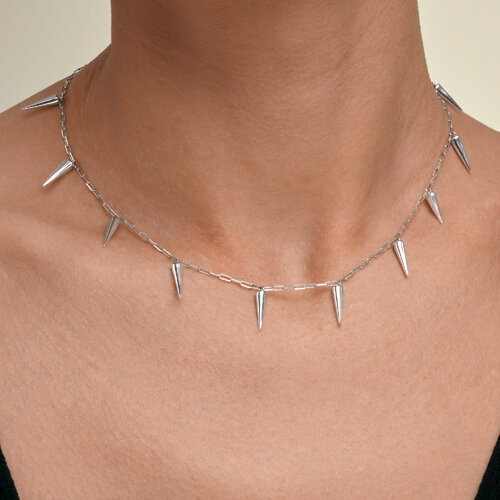 Колье из серебра без камней