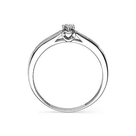 Кольцо из белого золота с камнями Бриллиант