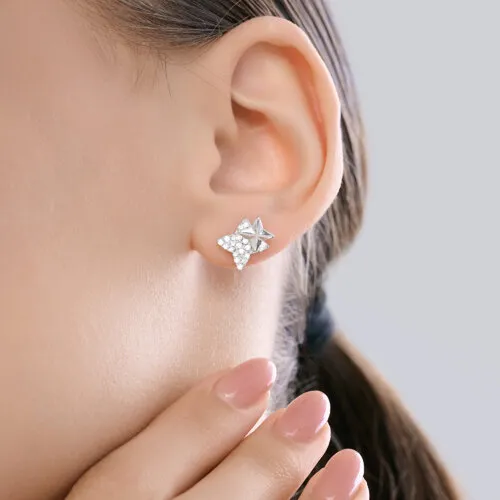 Cercei Pusete din argint cu Cubic Zirconia Incolor