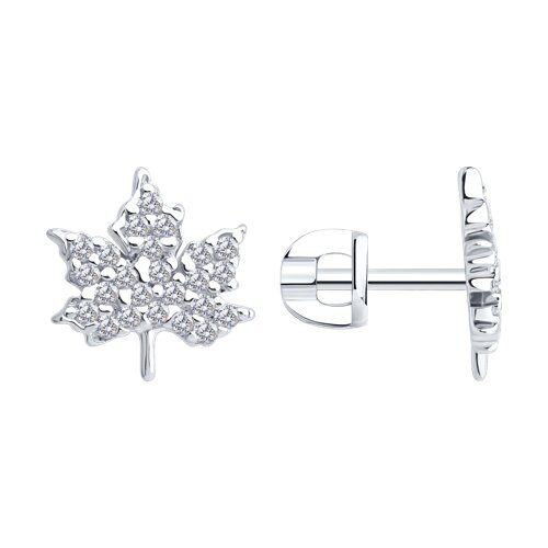 Cercei Pusete din argint  cu pietre Cubic Zirconia Incolor