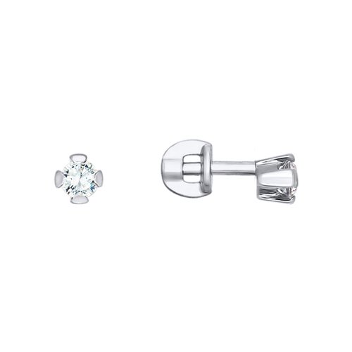Cercei Pusete din argint  cu pietre Cubic Zirconia Incolor