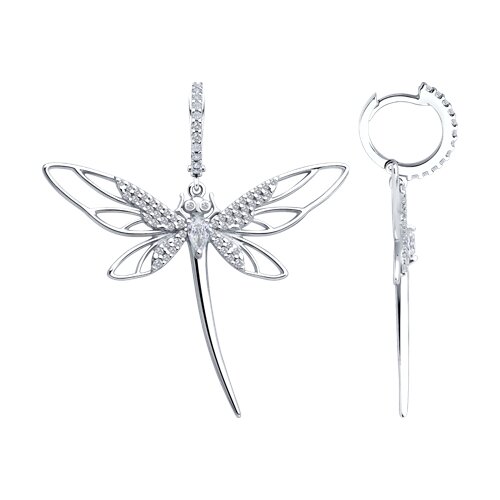 Cercei Creole din argint  cu pietre Cubic Zirconia Incolor