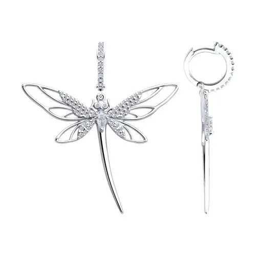 Cercei Creole din argint cu Cubic Zirconia Incolor