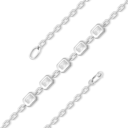 Brățară din argint  cu pietre Cubic Zirconia Incolor