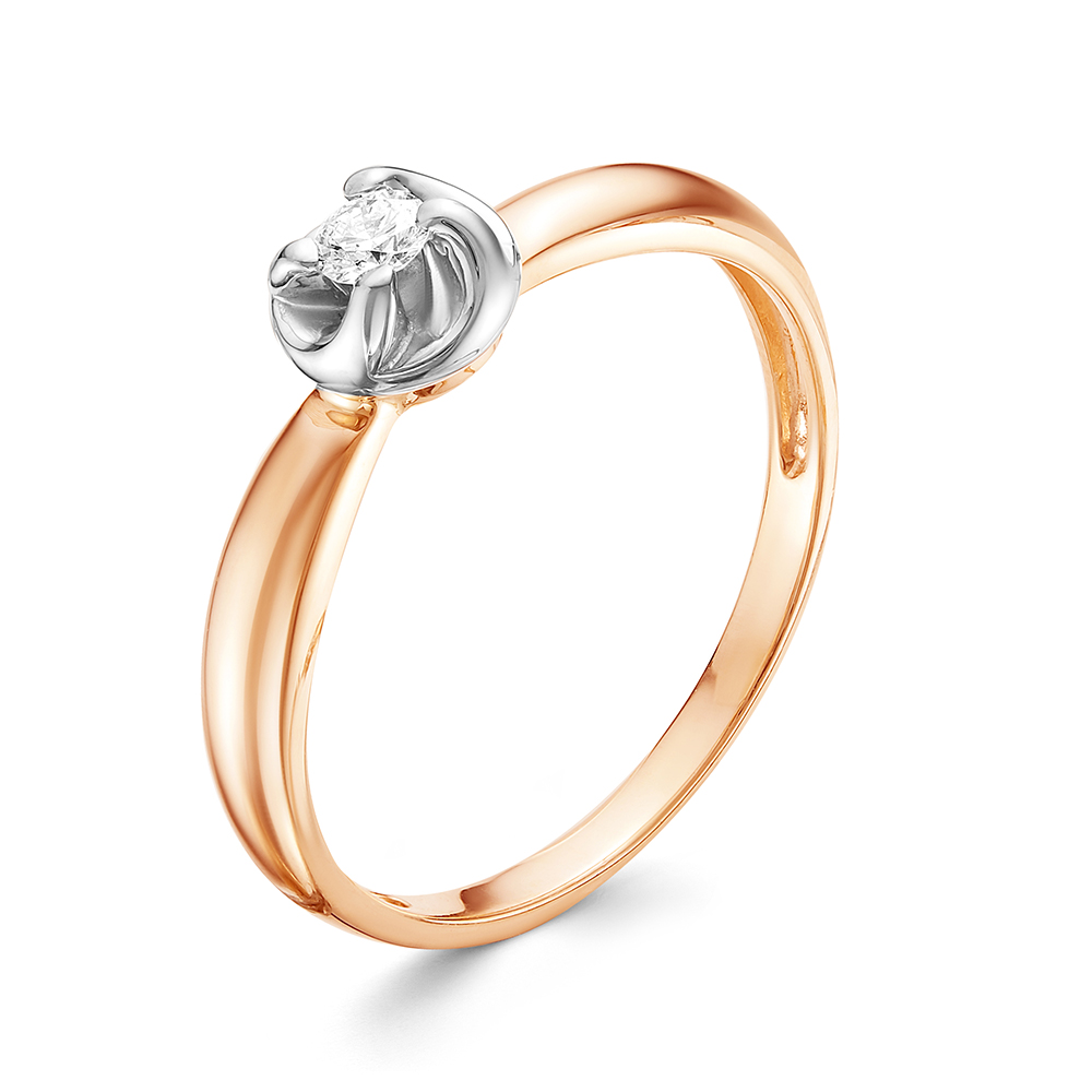 Inel din aur roșu cu pietre Diamant