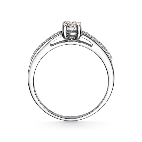 Inel din aur alb cu pietre Diamant