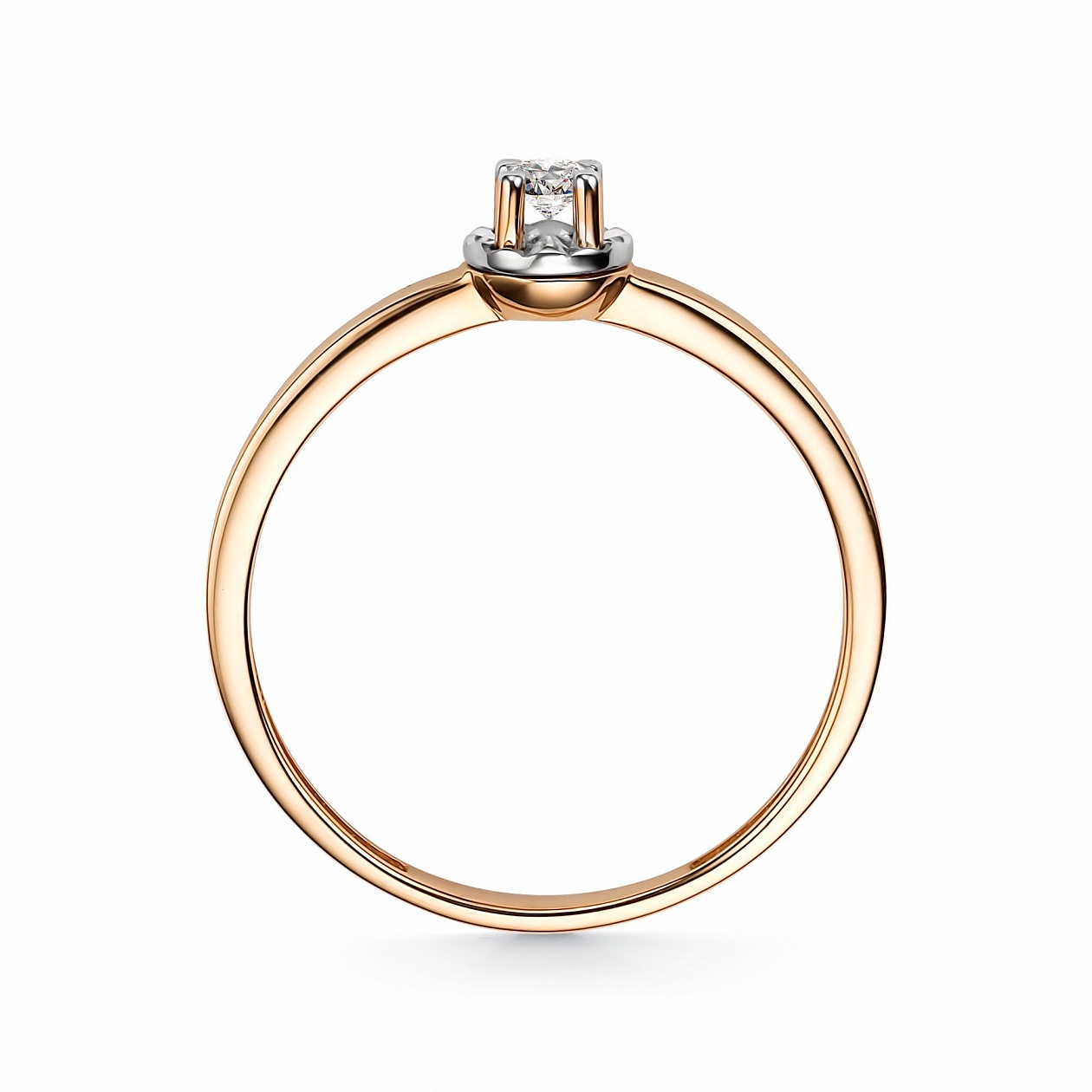 Inel din aur roșu cu pietre Diamant