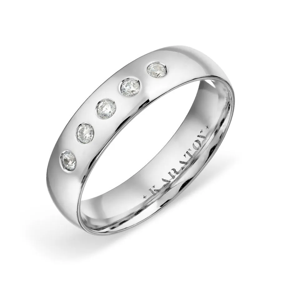 Verighetă din aur alb cu Cubic Zirconia Incolor