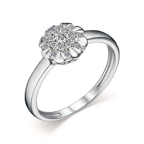 Inel din aur alb cu pietre Diamant