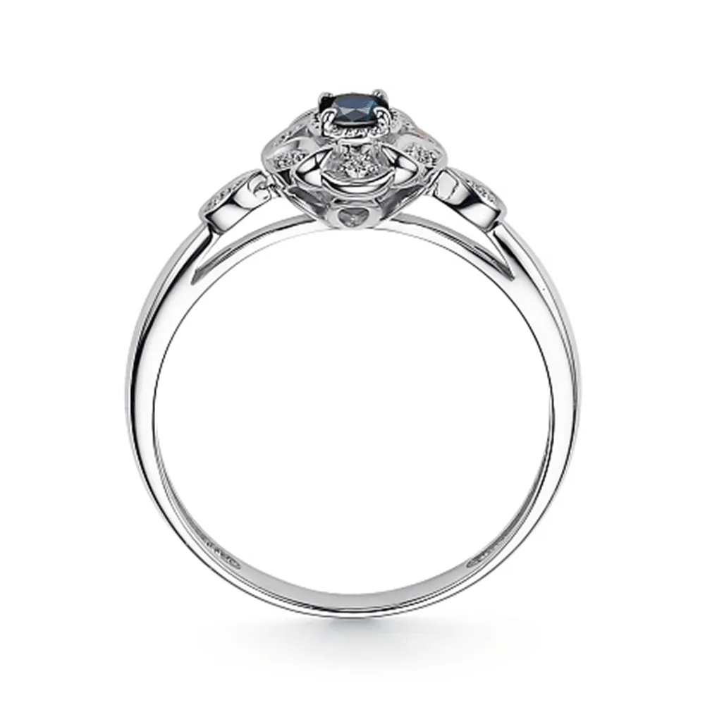 Inel din aur alb cu Diamant, Safir