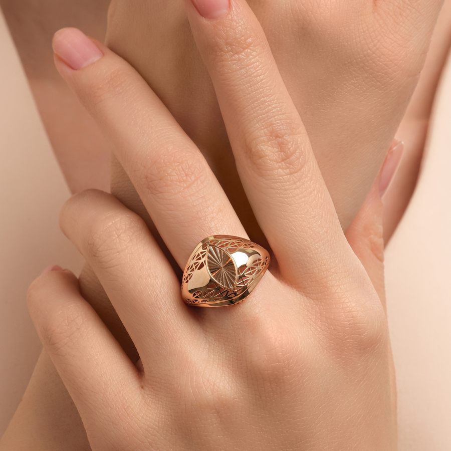 Inel din aur roșu fără pietre