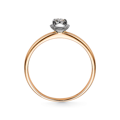 Inel din aur roșu cu pietre Diamant