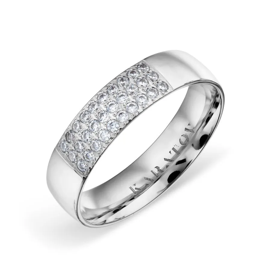 Verighetă din aur alb cu Cubic Zirconia Incolor