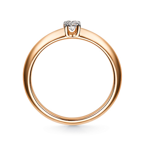 Inel din aur roșu cu pietre Diamant