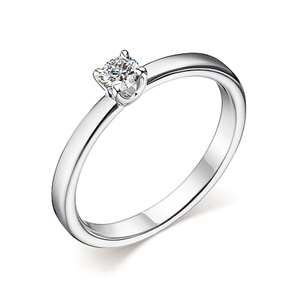 Кольцо из белого золота с камнями Бриллиант