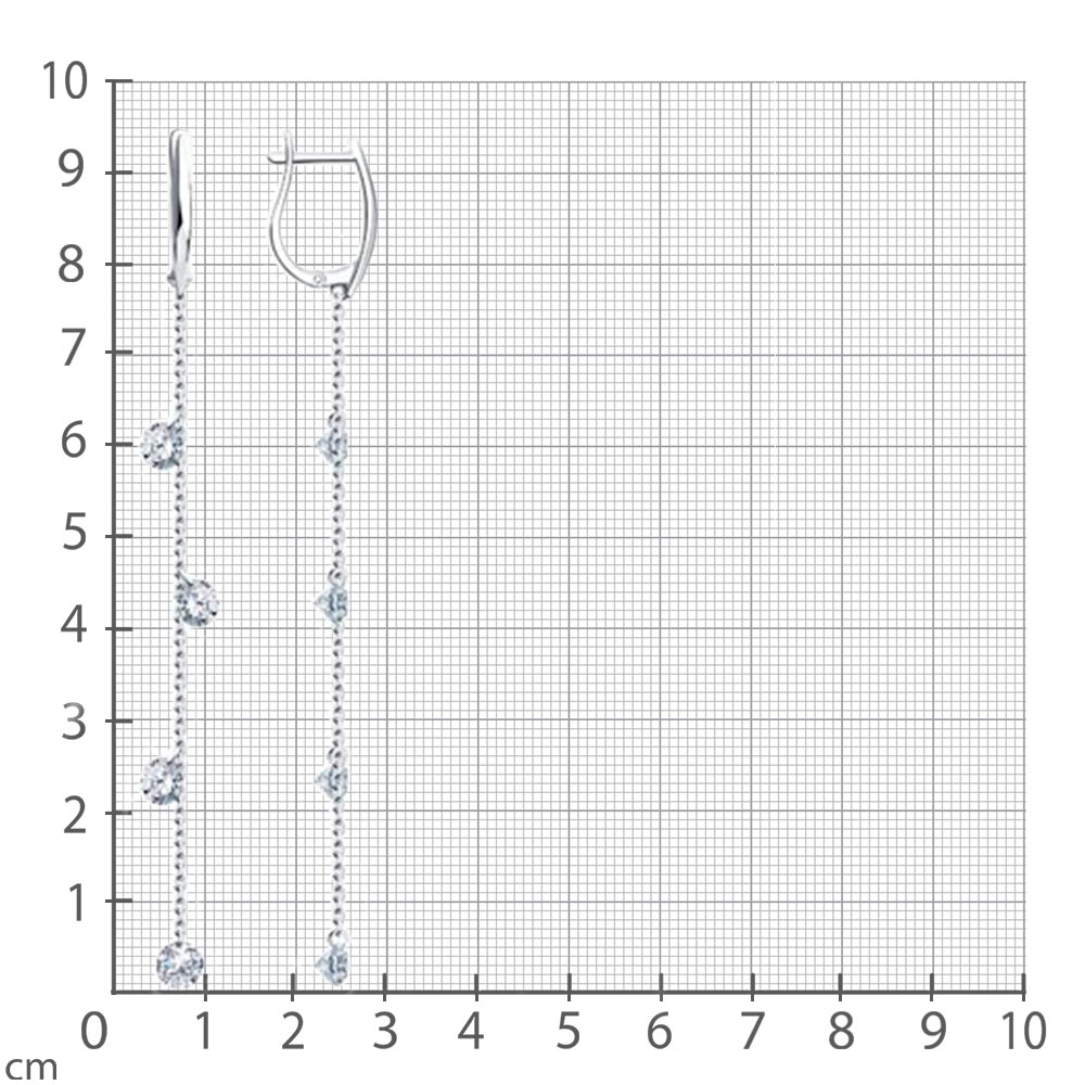 Cercei Suspendați din argint  cu pietre Cubic Zirconia Incolor