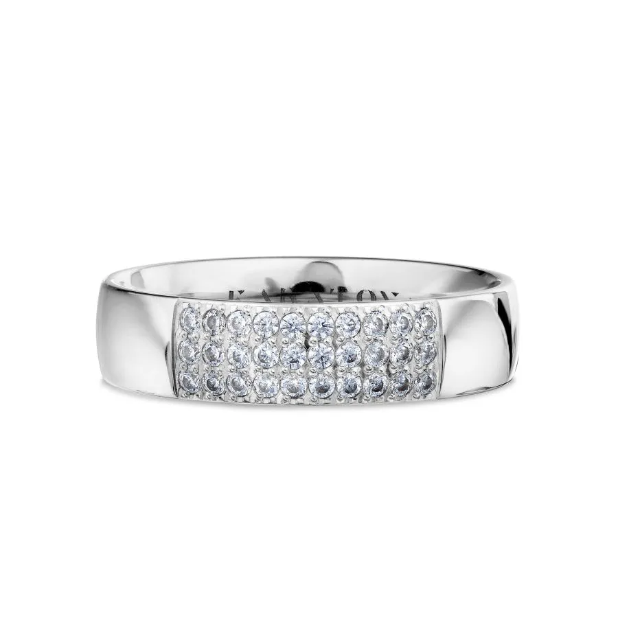 Verighetă din aur alb cu Cubic Zirconia Incolor