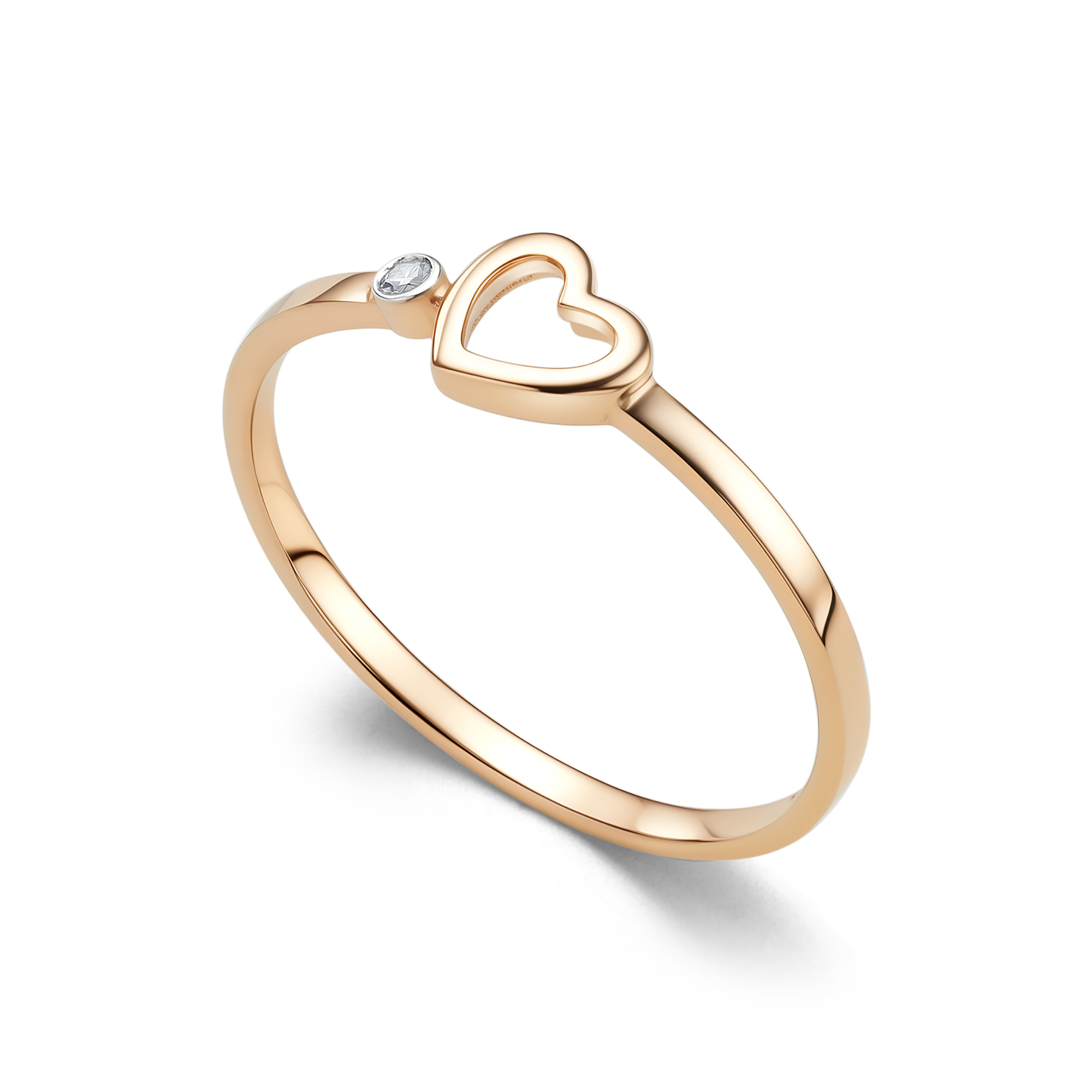 Inel din aur roșu cu pietre Diamant