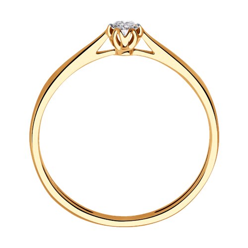 Кольцо из красного золота с камнями Бриллиант