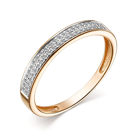 Кольцо из красного золота с камнями Бриллиант