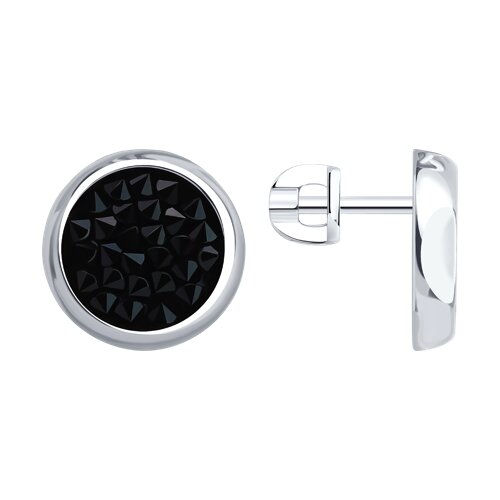 Серьги Пусеты из серебра с камнями Кристальная ткань