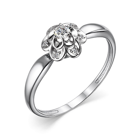 Inel din aur alb cu pietre Diamant