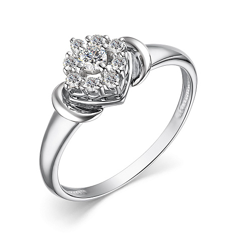 Inel din aur alb cu pietre Diamant
