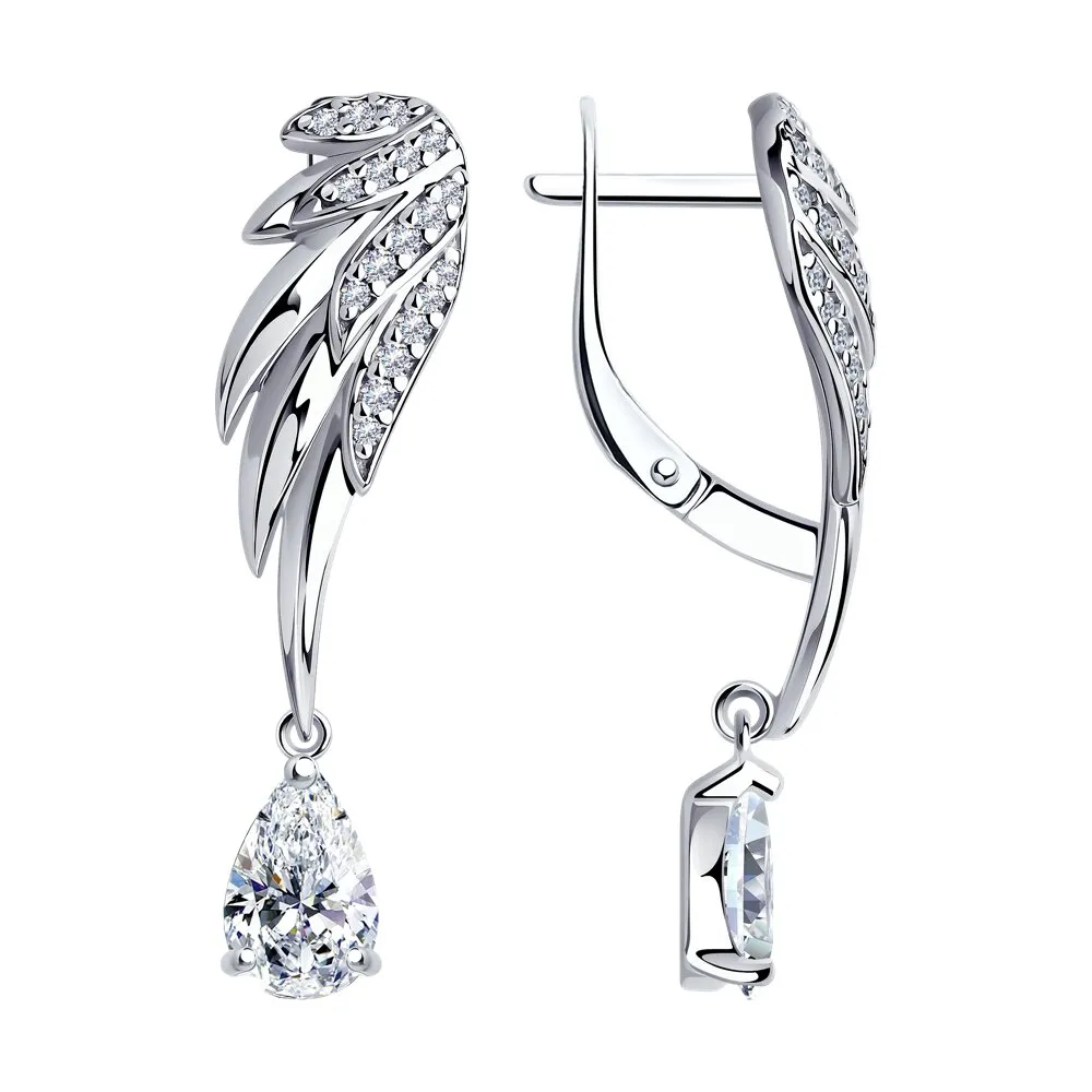 Cercei Suspendați din argint cu Cubic Zirconia Incolor