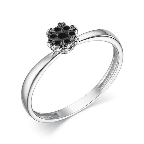 Inel din aur alb cu pietre Diamant negru