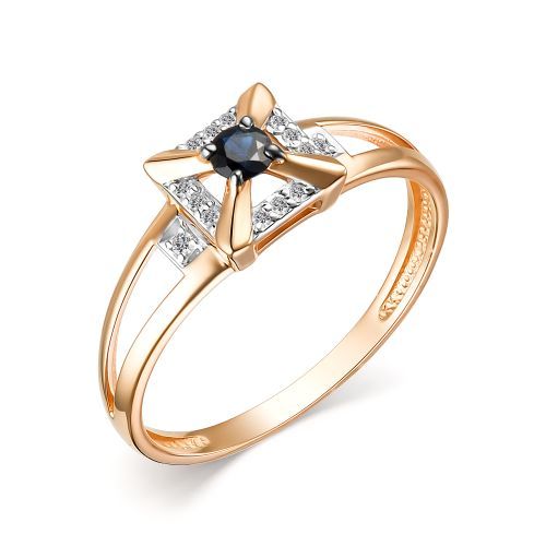 Inel din aur roșu cu Diamant, Safir