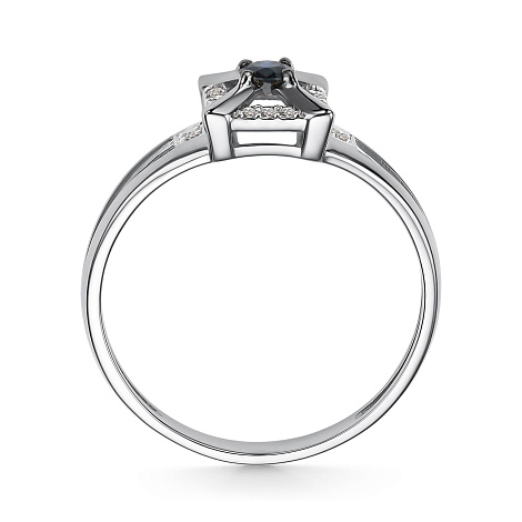 Inel din aur alb cu pietre Diamant, Safir