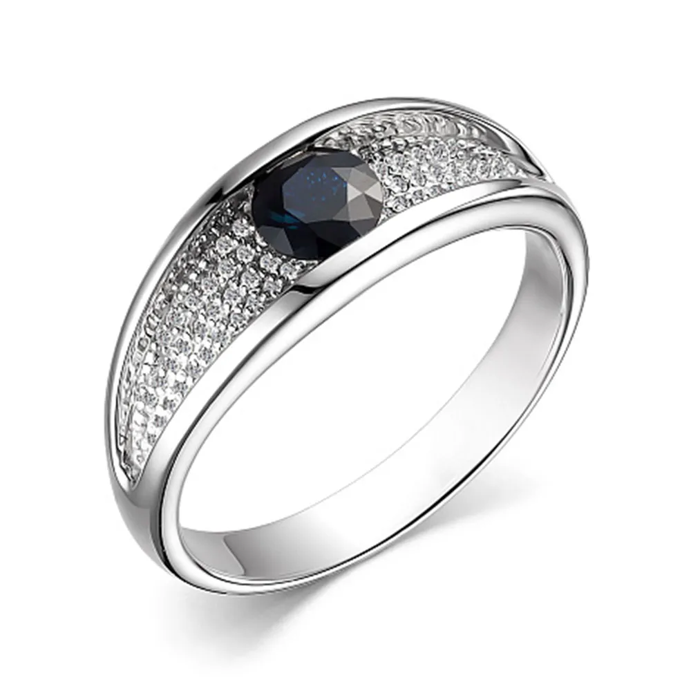 Inel din aur alb cu Diamant, Safir