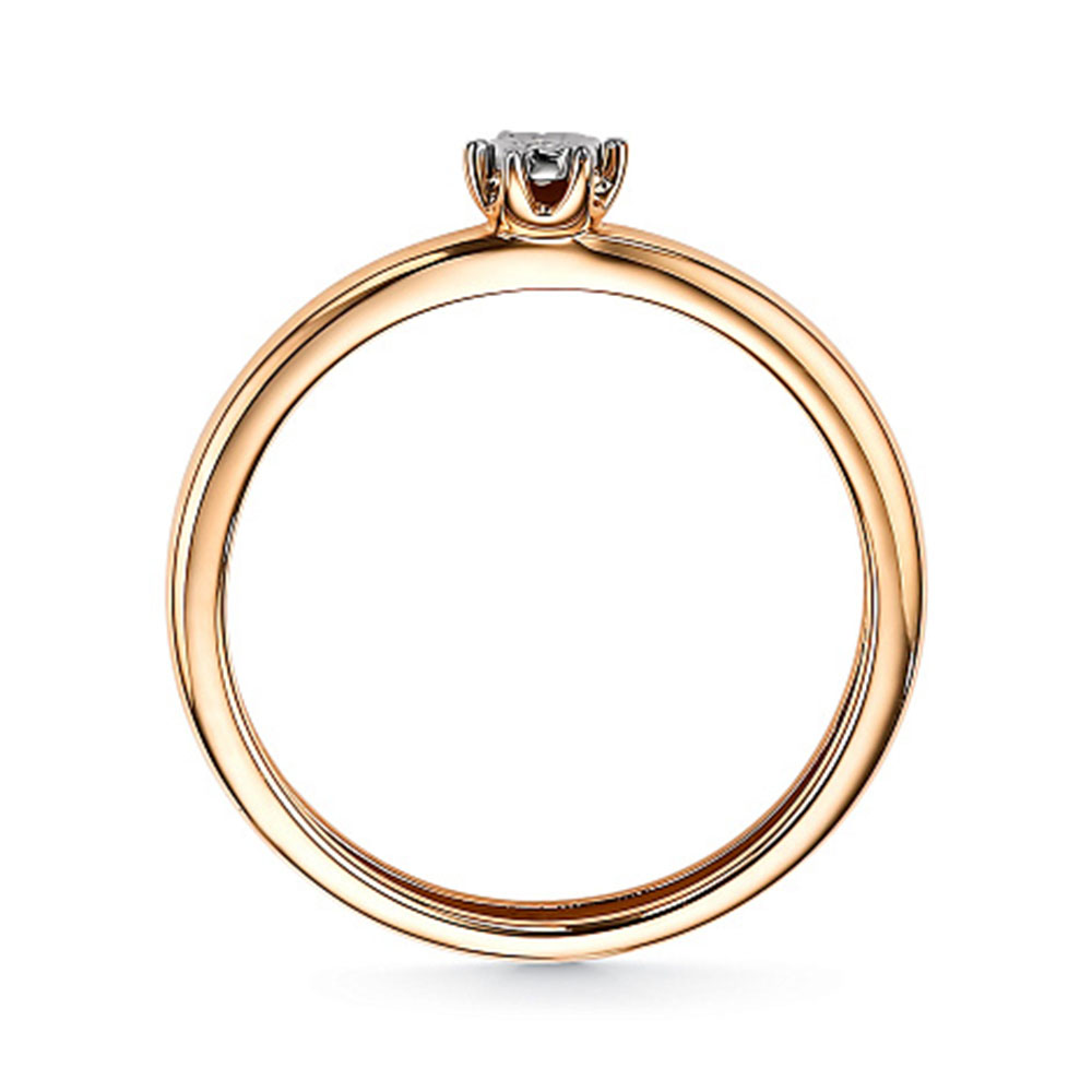 Inel din aur roșu cu pietre Diamant