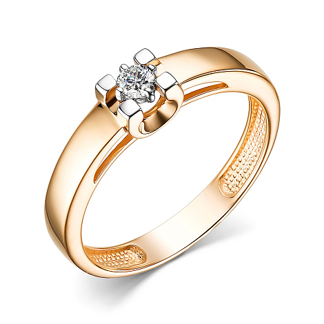 Inel din aur roșu cu pietre Diamant