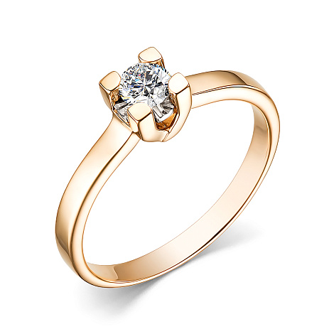 Inel din aur roșu cu pietre Diamant