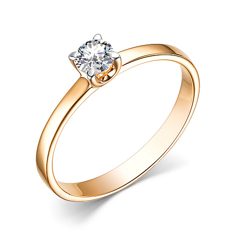 Inel din aur roșu cu pietre Diamant