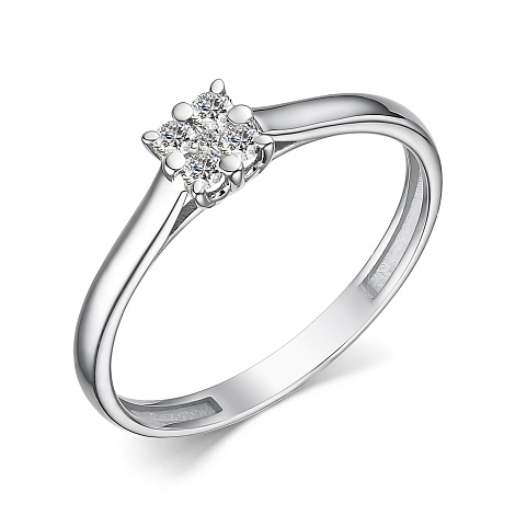 Inel din aur alb cu pietre Diamant